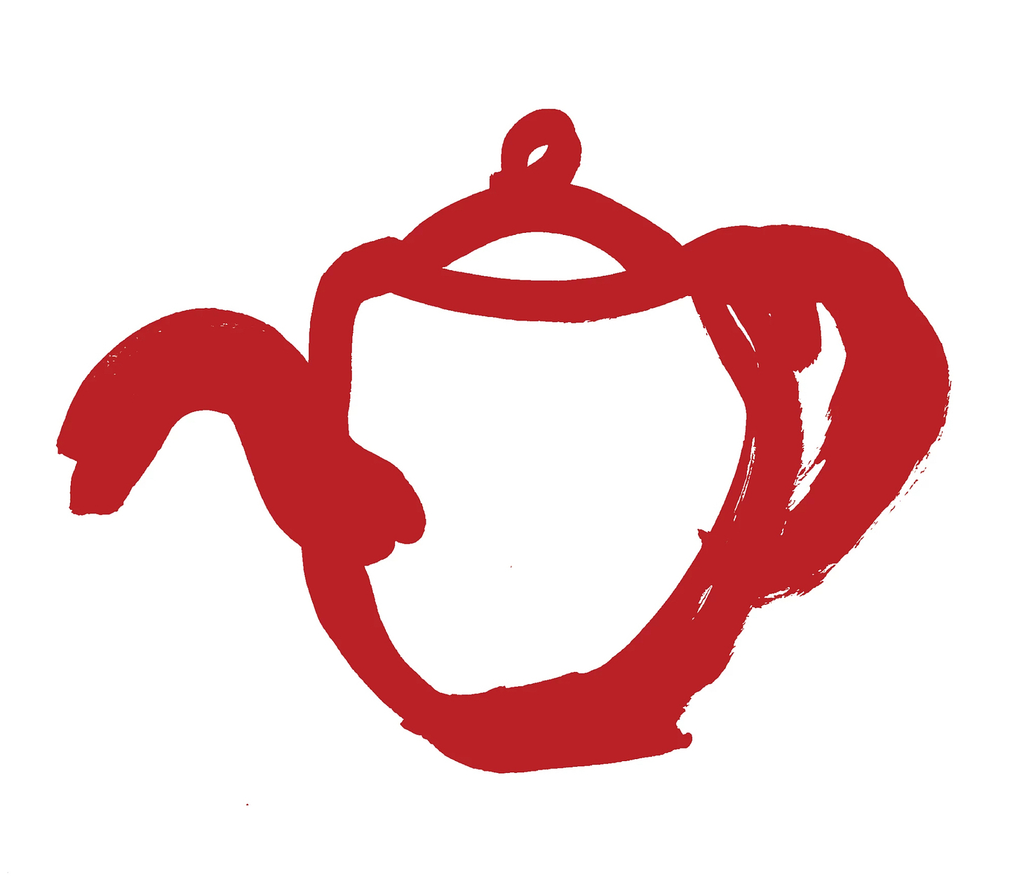 An illustration of a red teapot.
